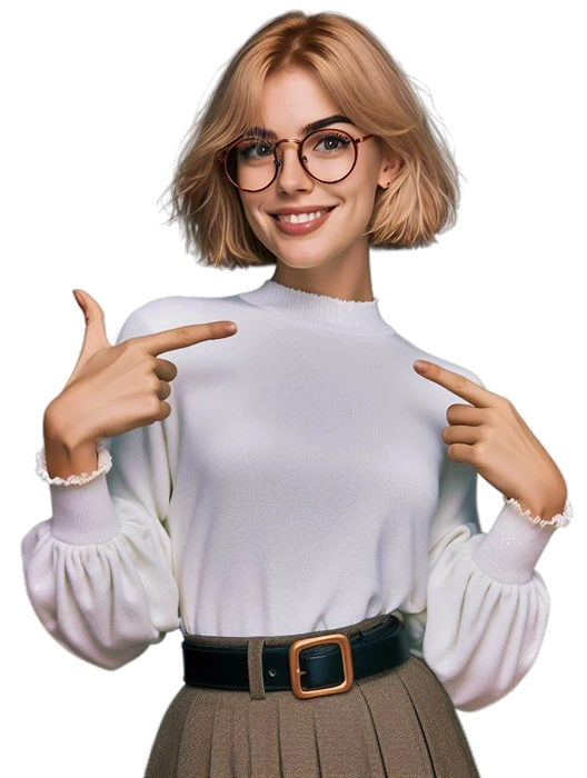 Image gute Idee - junge Frau mit Brille