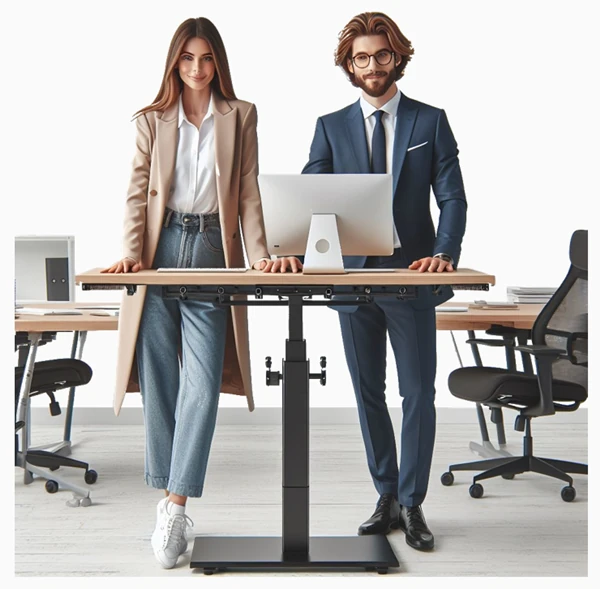 Image - Business Frau und Mann stehend am Schreibtisch