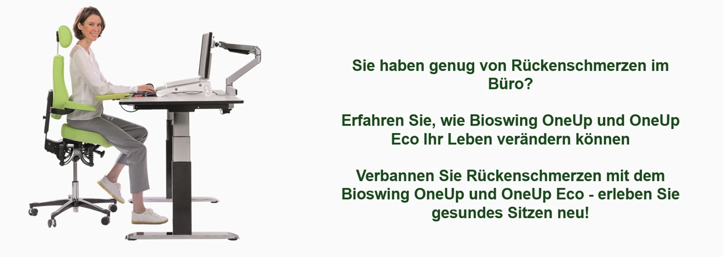 Image Header - Steh-Sitz-Stuhl Bioswing OneUp die Lösung für stehen oder sitzen im Büro